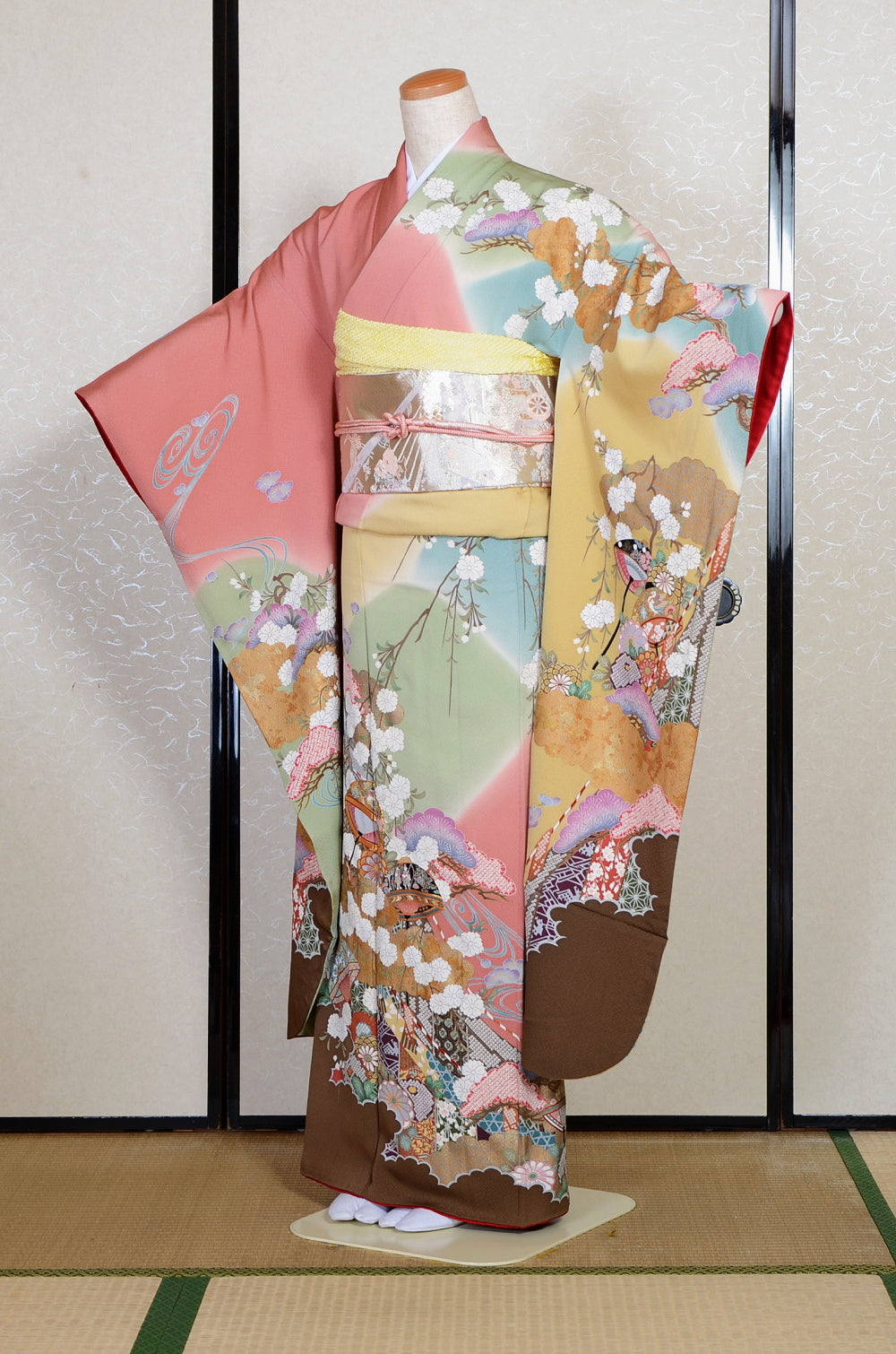 Long-sleeved kimono 6 items set / Furisode / FK#2-335
