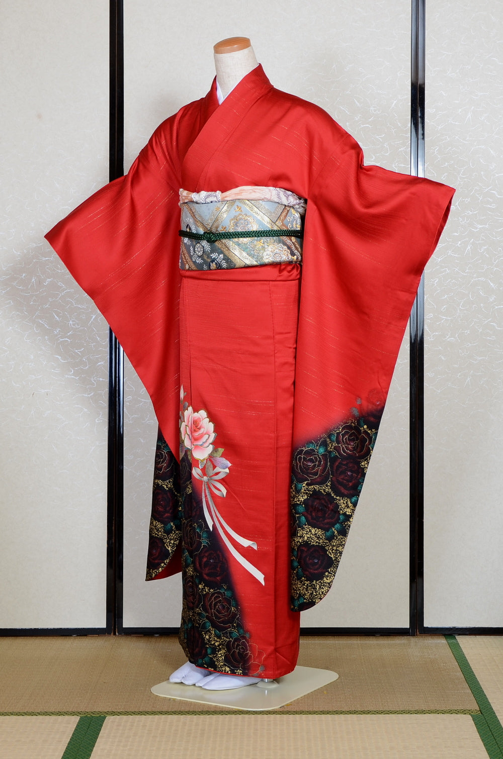 Long-sleeved kimono 6 items set / Furisode / FK#2-076