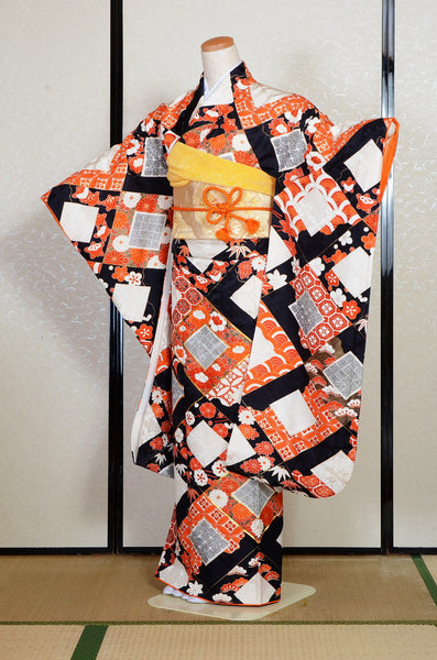 Long-sleeved kimono 6 items set / Furisode / FK#2-342