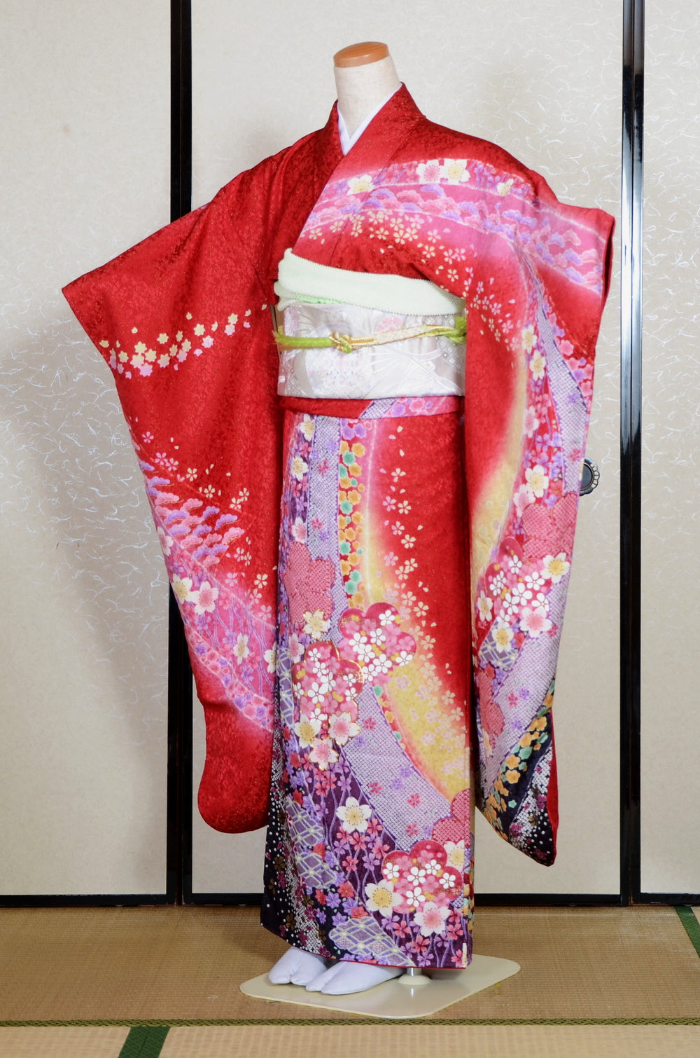 Long-sleeved kimono 6 items set / Furisode / FK#2-278