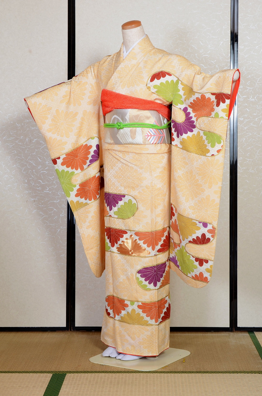 Long-sleeved kimono 6 items set / Furisode / FK#2-344
