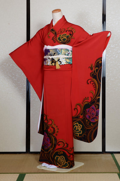 Long-sleeved kimono 6 items set / Furisode / FK#2-243