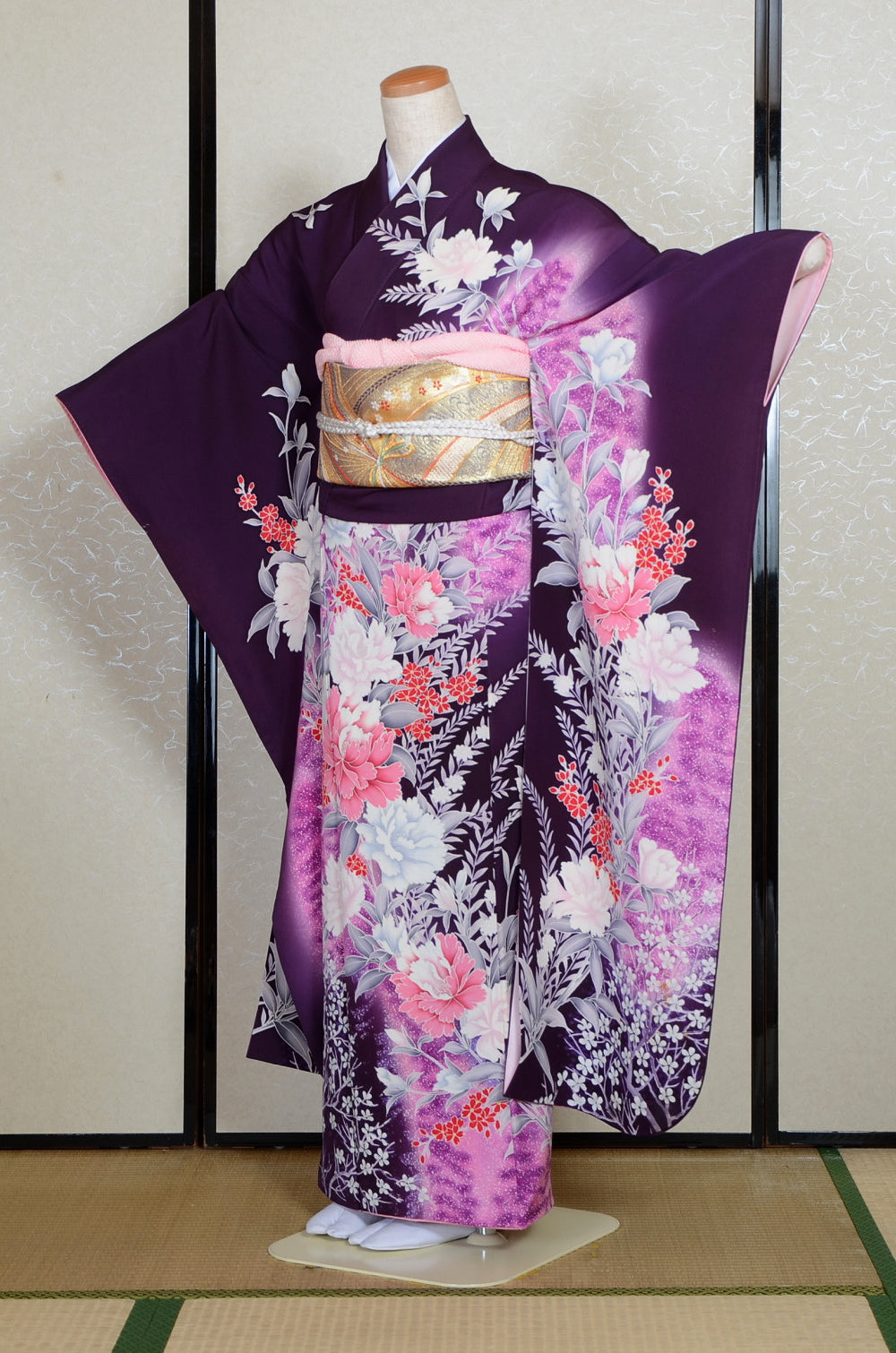 Long-sleeved kimono 6 items set / Furisode / FK#2-244