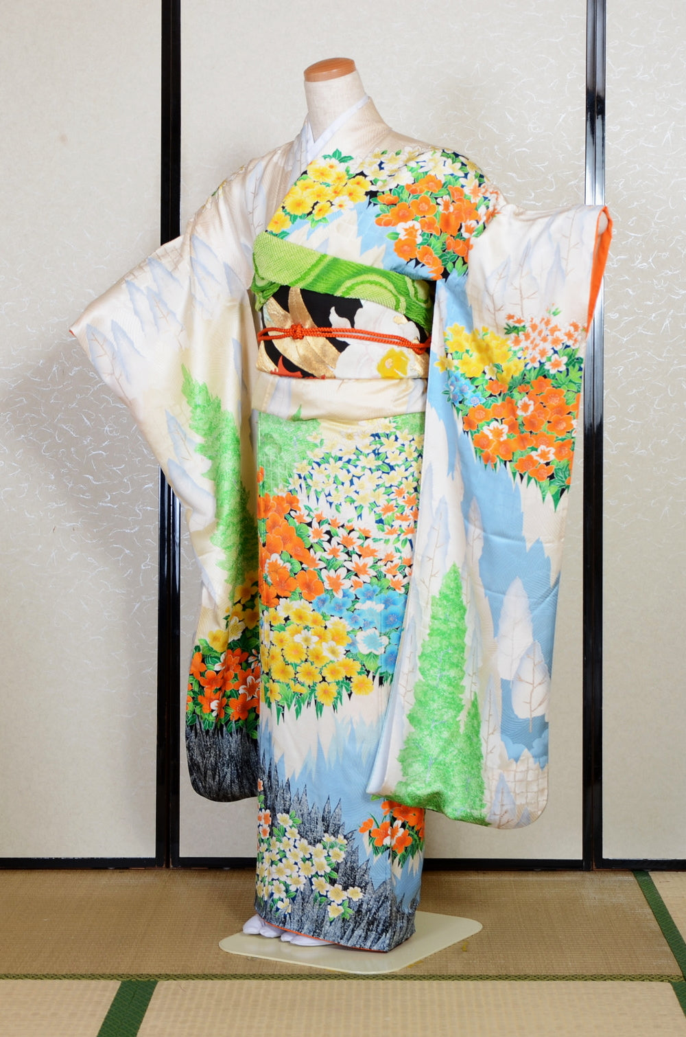 Long-sleeved kimono 6 items set / Furisode / FK#2-327