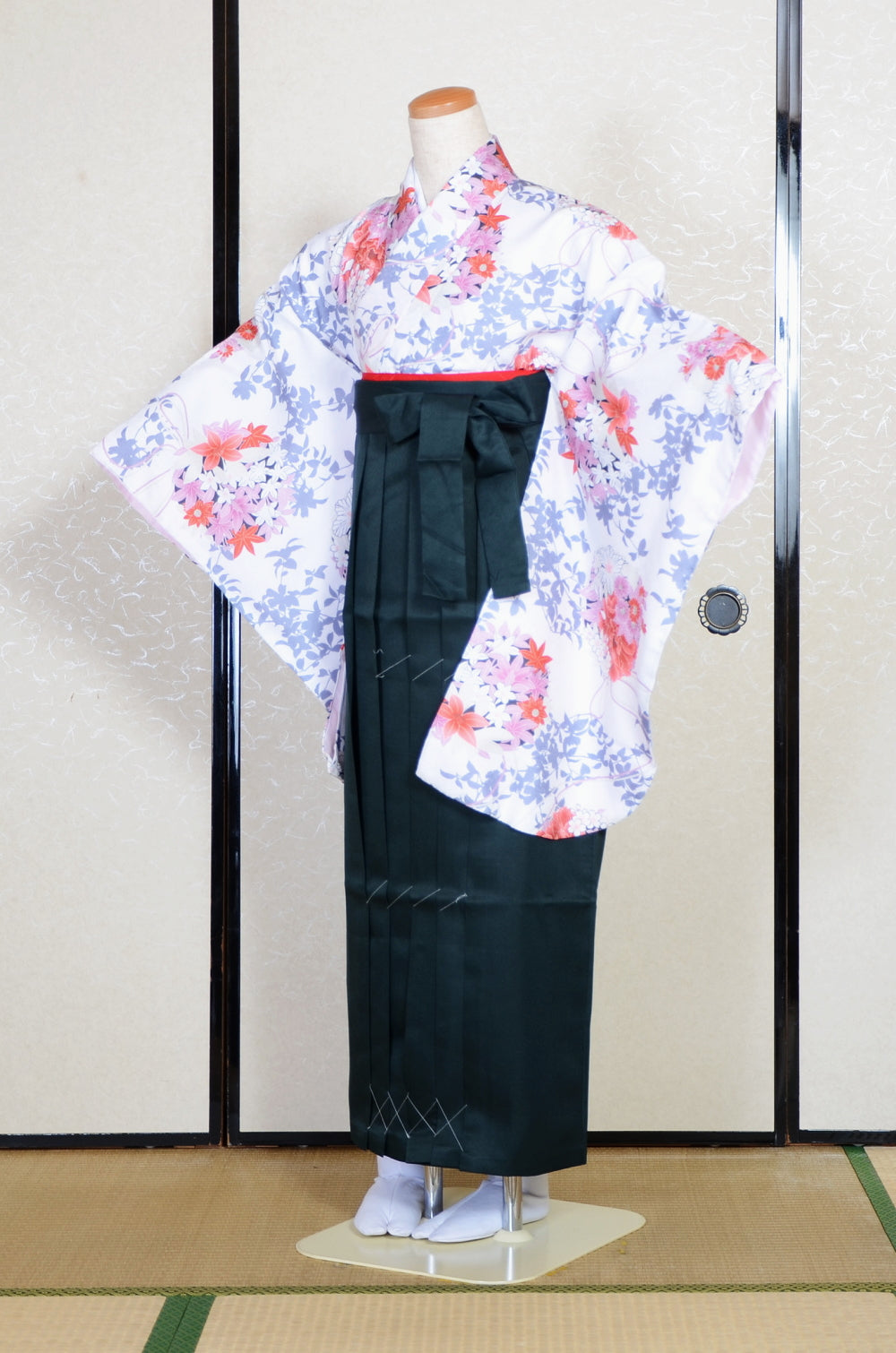 Long-sleeved kimono & hakama 5 items set / Furisode / FK#2-310