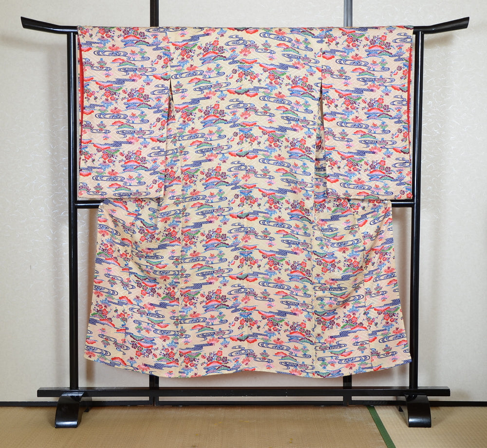 Long-sleeved kimono & hakama 5 items set / Furisode / FK#2-308