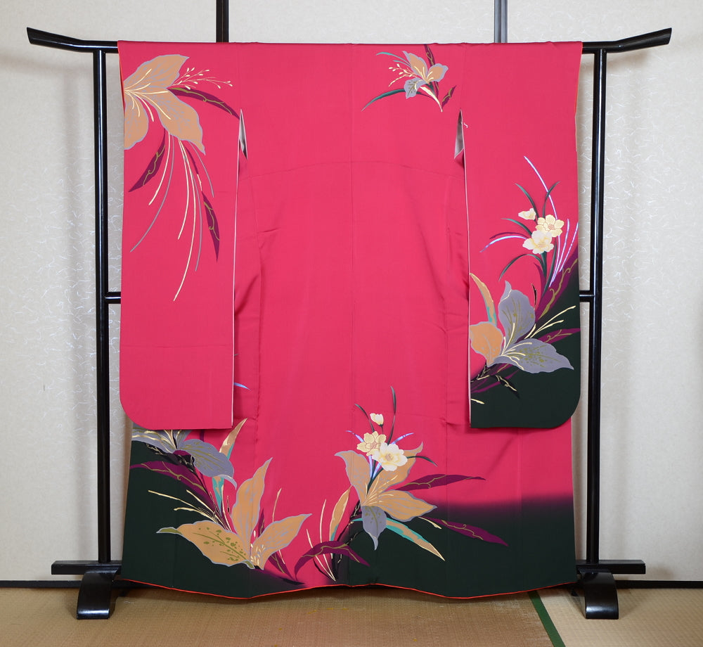 Long-sleeved kimono 6 items set / Furisode / FK#2-069