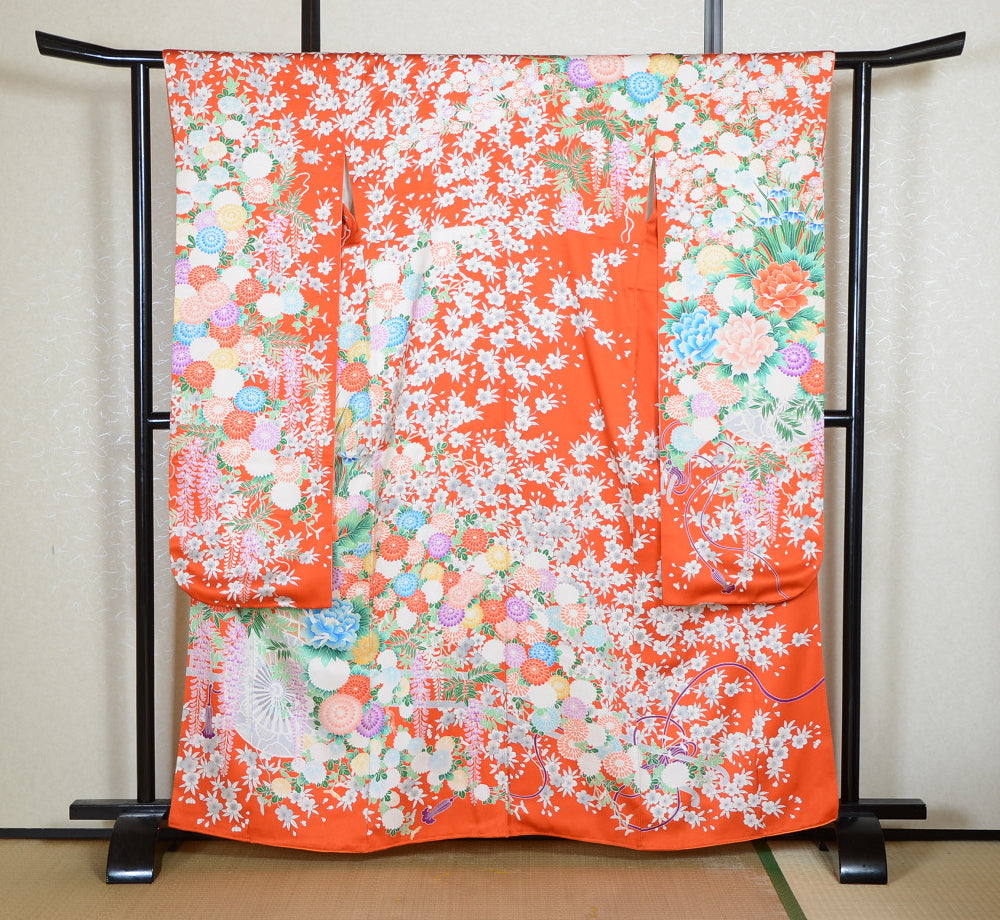 Long-sleeved kimono 6 items set / Furisode / FK#2-214