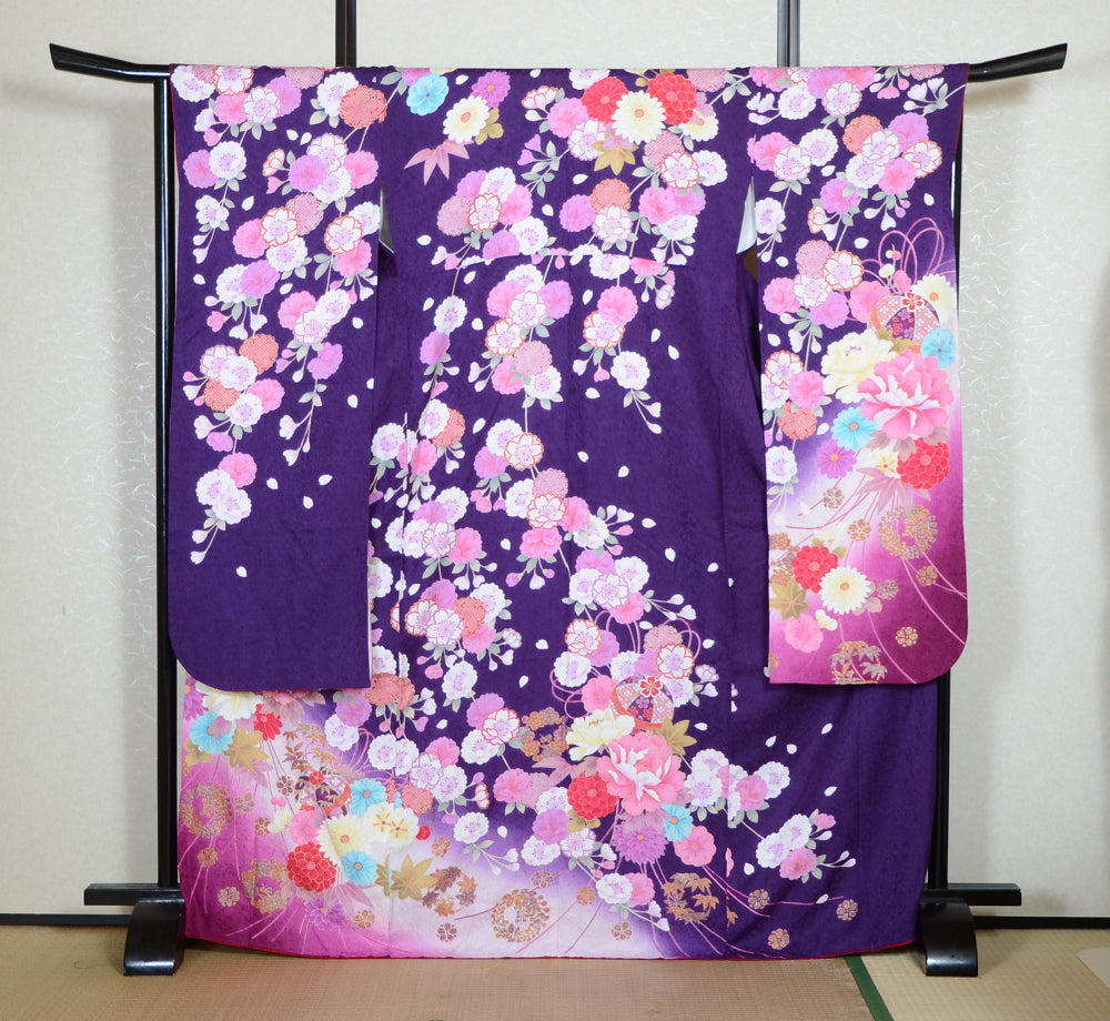 Long-sleeved kimono 6 items set / Furisode / FK#2-173