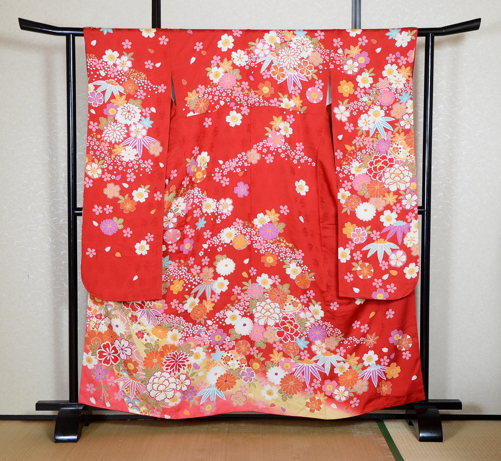 Long-sleeved kimono 6 items set / Furisode / FK#2-226