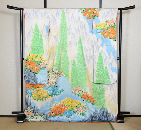 Long-sleeved kimono 6 items set / Furisode / FK#2-327