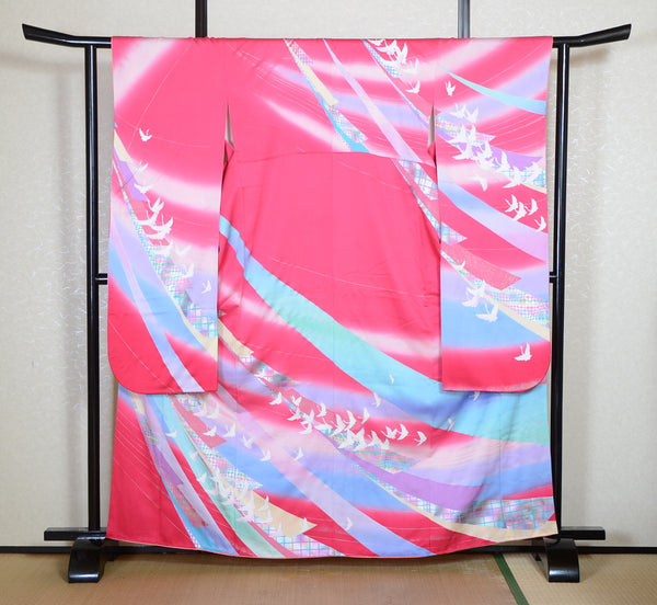 Long-sleeved kimono 6 items set / Furisode / FK#2-301