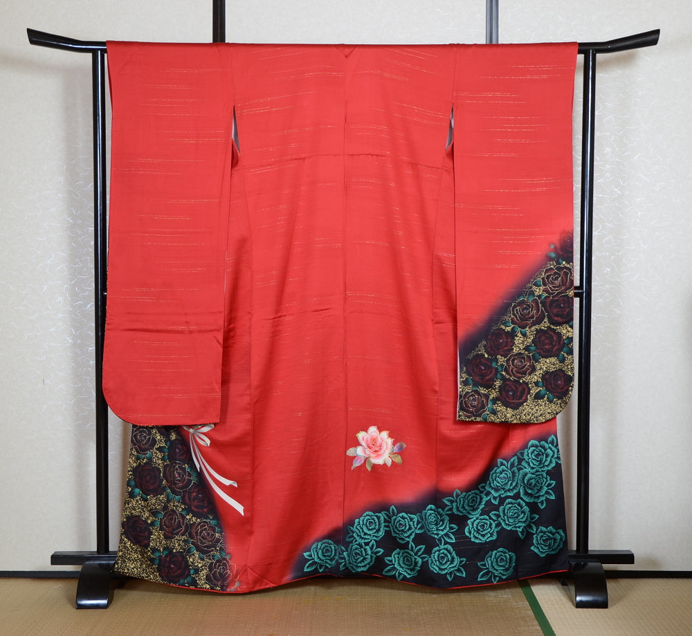 Long-sleeved kimono 6 items set / Furisode / FK#2-076