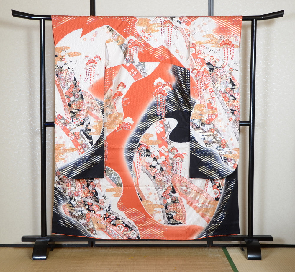 Long-sleeved kimono 6 items set / Furisode / FK#2-289