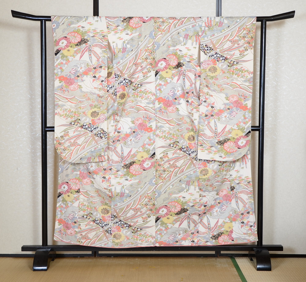 Long-sleeved kimono & hakama 5 items set / Furisode / FK#2-276