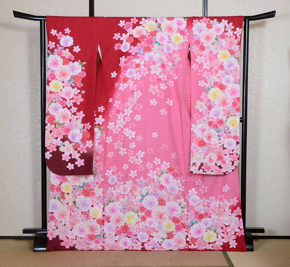 Long-sleeved kimono 6 items set / Furisode / FK#2-313
