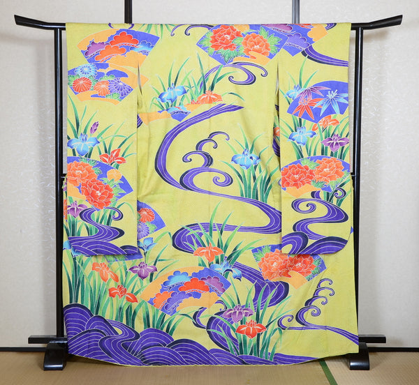 Long-sleeved kimono 6 items set / Furisode / FK#2-295