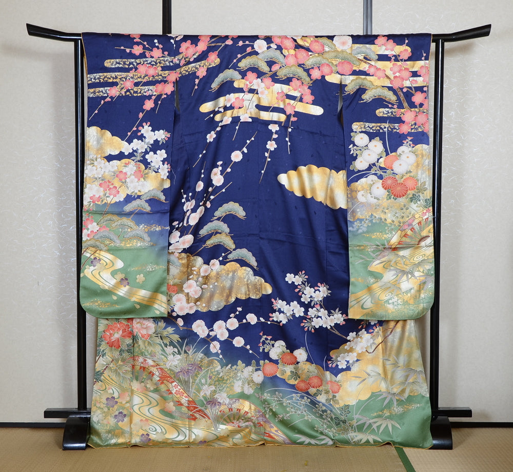 Long-sleeved kimono 6 items set / Furisode / FK#2-352