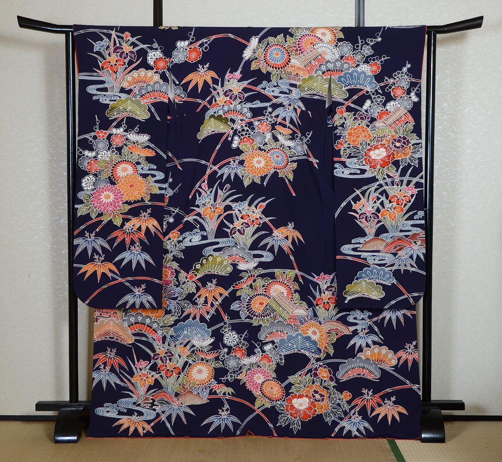 Long-sleeved kimono 6 items set / Furisode / FK#2-256