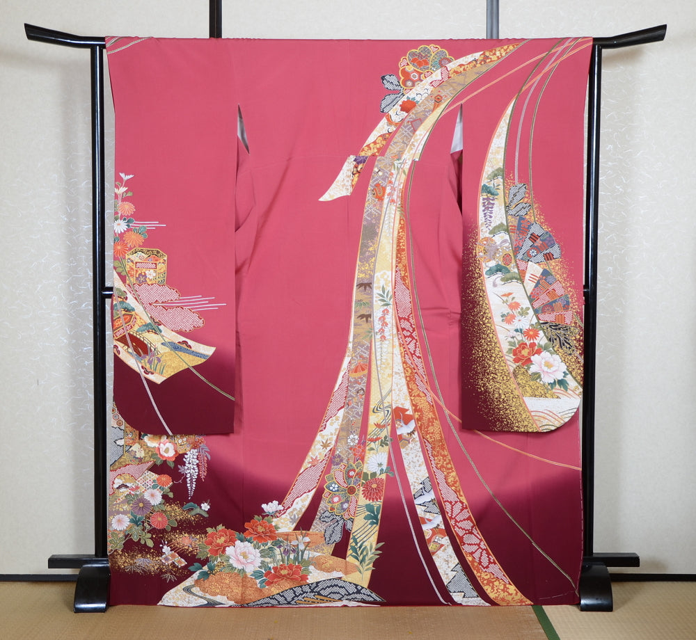 Long-sleeved kimono 6 items set / Furisode / FK#2-157