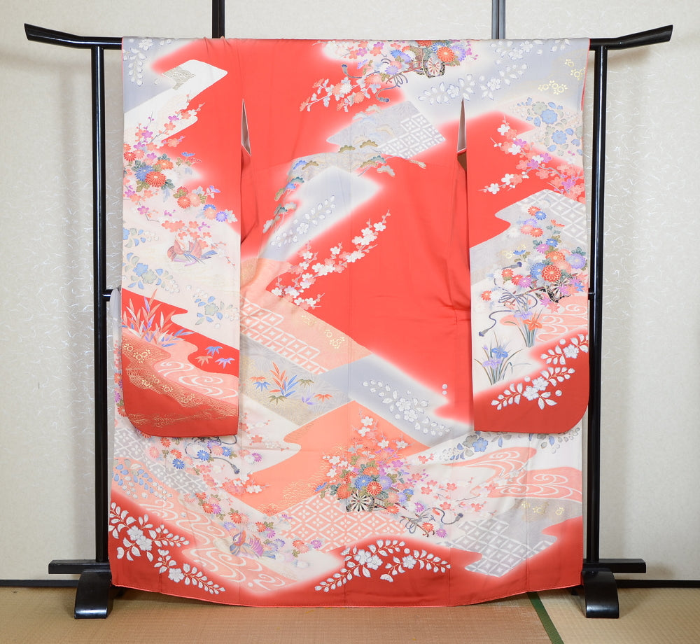 Long-sleeved kimono 6 items set / Furisode / FK#2-117