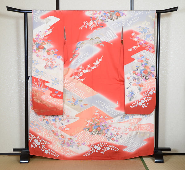 Long-sleeved kimono 6 items set / Furisode / FK#2-117