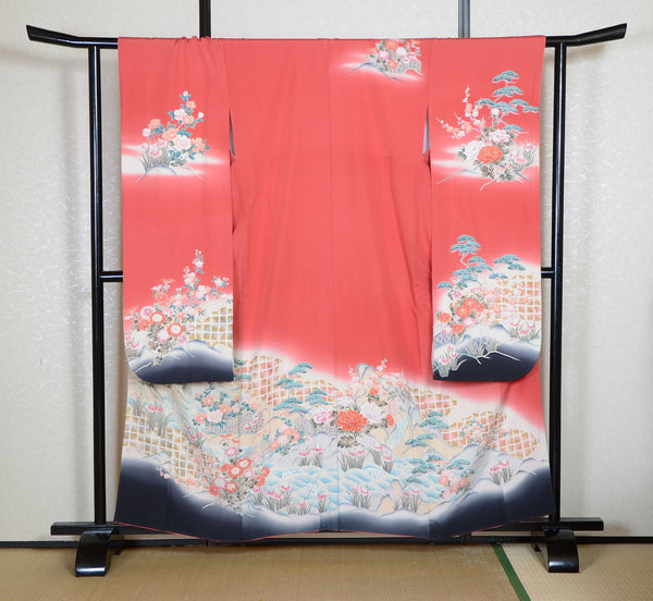 Long-sleeved kimono 6 items set / Furisode / FK#1-974