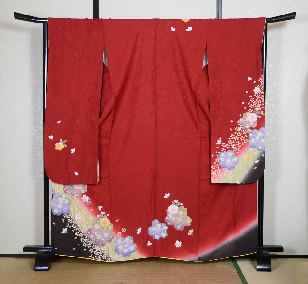 Long-sleeved kimono 6 items set / Furisode / FK#2-171