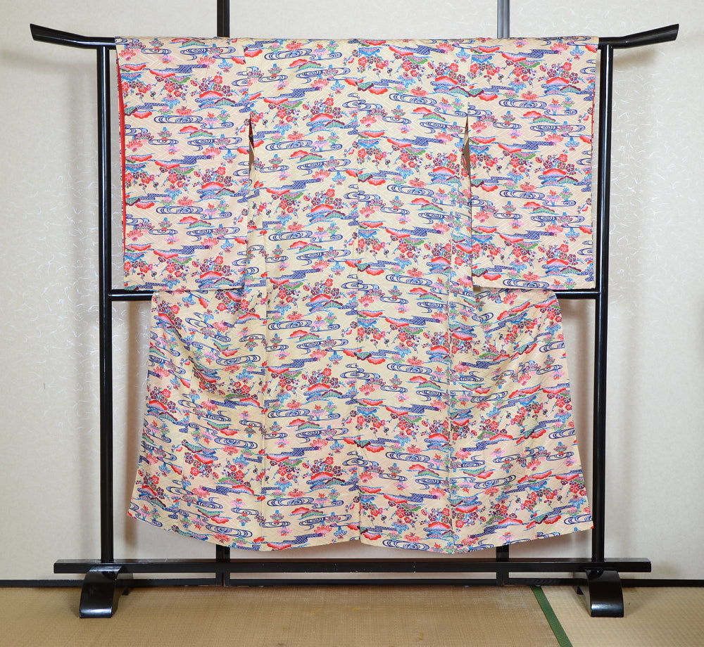 Long-sleeved kimono & hakama 5 items set / Furisode / FK#2-309