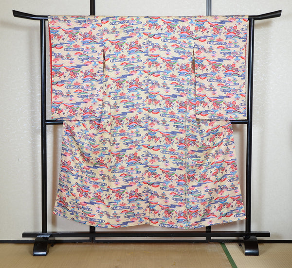 Long-sleeved kimono & hakama 5 items set / Furisode / FK#2-309