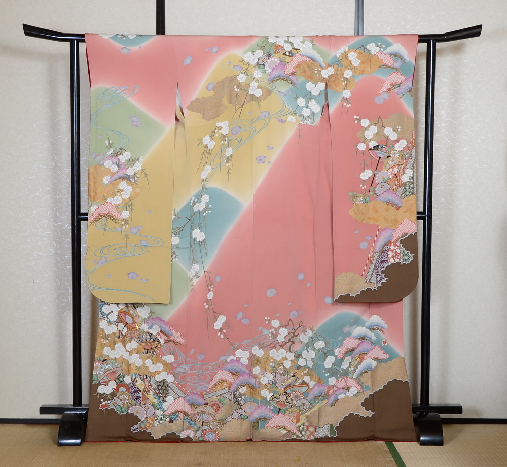 Long-sleeved kimono 6 items set / Furisode / FK#2-335