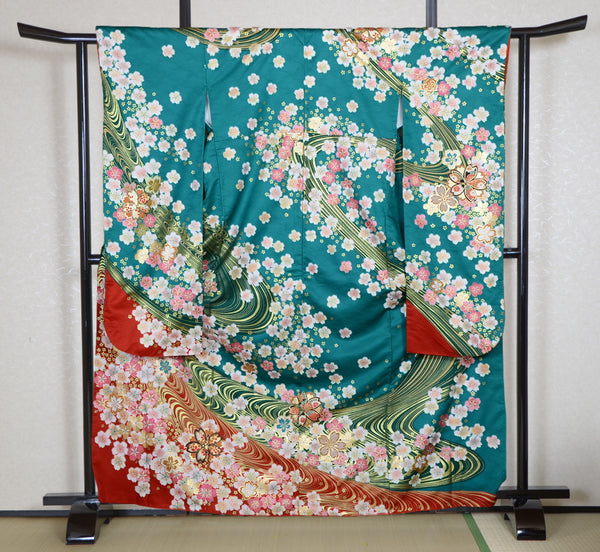 Long-sleeved kimono 6 items set / Furisode / FK#2-302
