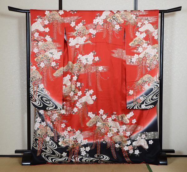 Long-sleeved kimono 6 items set / Furisode / FK#2-257