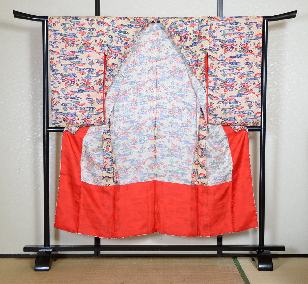 Long-sleeved kimono & hakama 5 items set / Furisode / FK#2-308