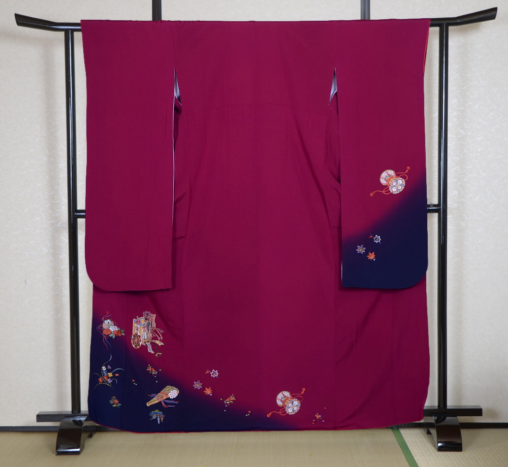 Long-sleeved kimono 6 items set / Furisode / FK#1-972