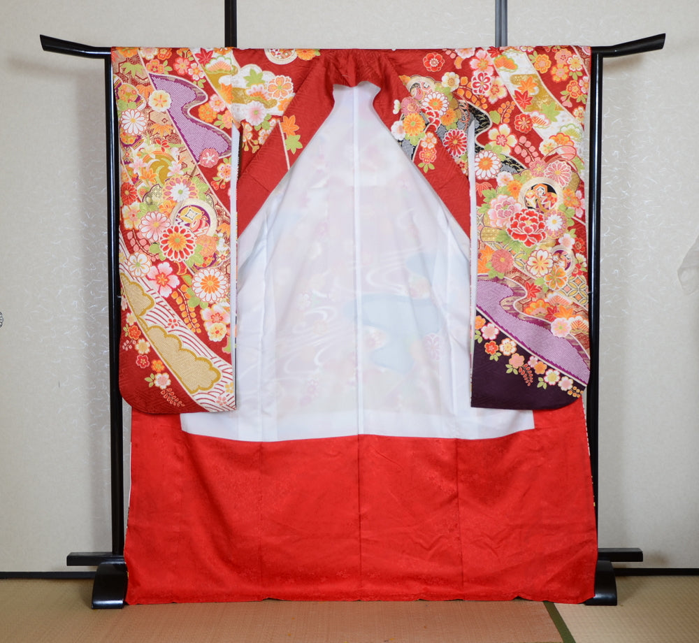 Long-sleeved kimono 6 items set / Furisode / FK#1-928