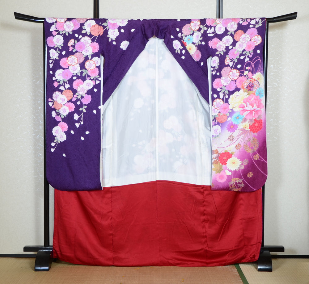 Long-sleeved kimono 6 items set / Furisode / FK#2-173