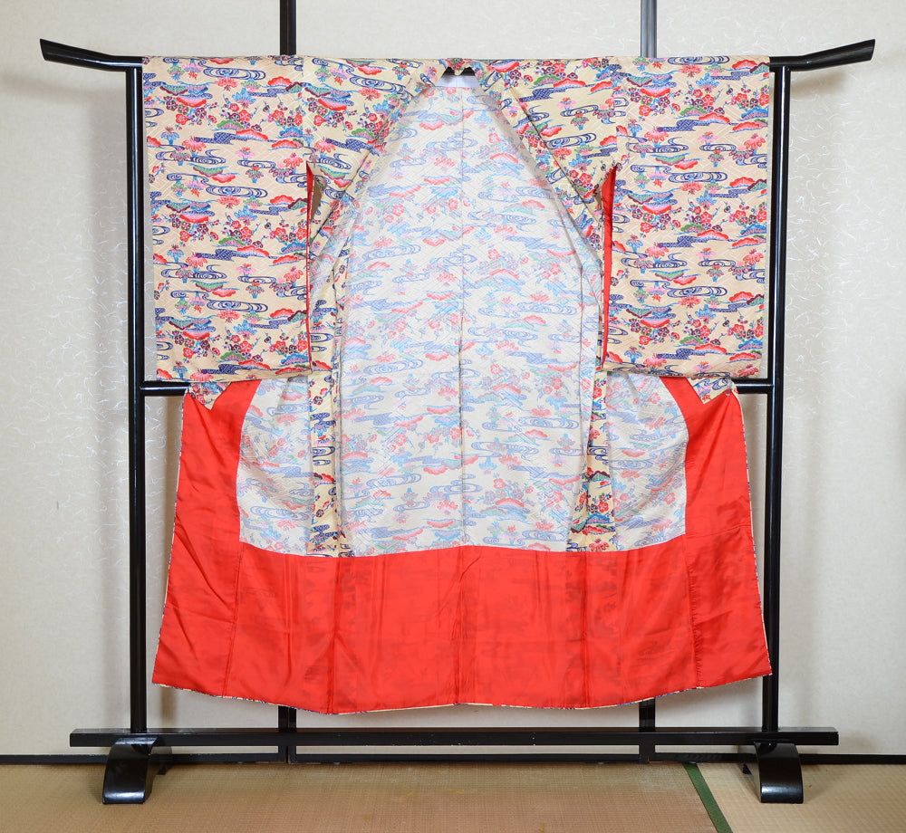 Long-sleeved kimono & hakama 5 items set / Furisode / FK#2-309