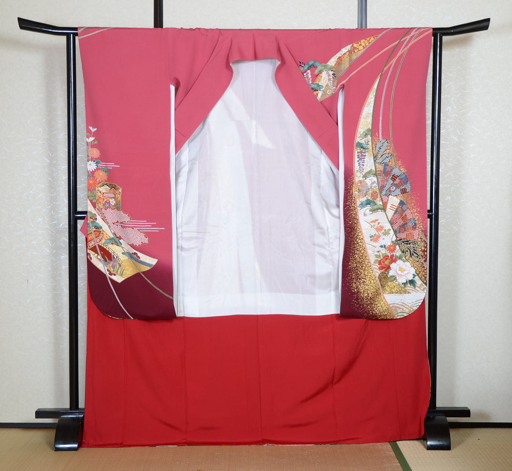 Long-sleeved kimono 6 items set / Furisode / FK#2-157