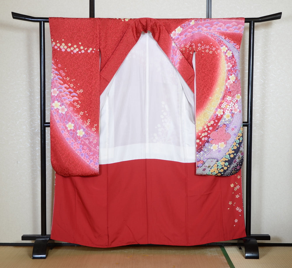 Long-sleeved kimono 6 items set / Furisode / FK#2-278