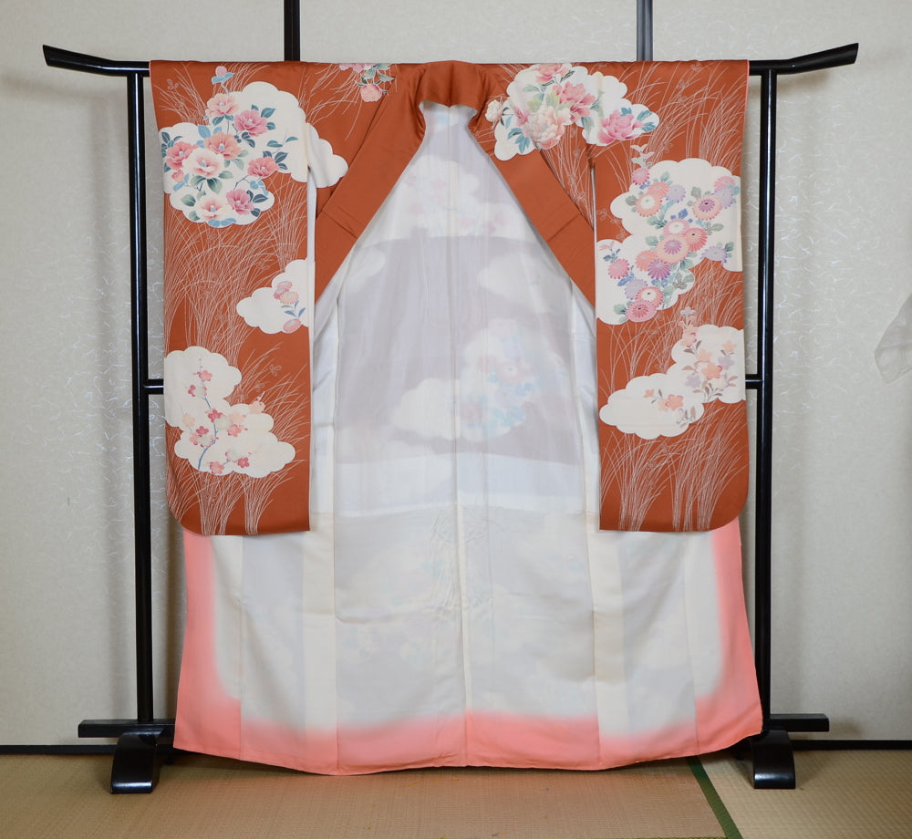 Long-sleeved kimono 6 items set / Furisode / FK#1-918