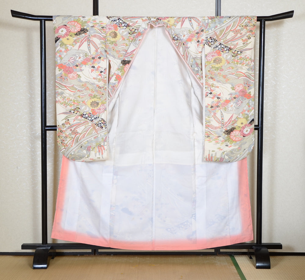 Long-sleeved kimono & hakama 5 items set / Furisode / FK#2-276