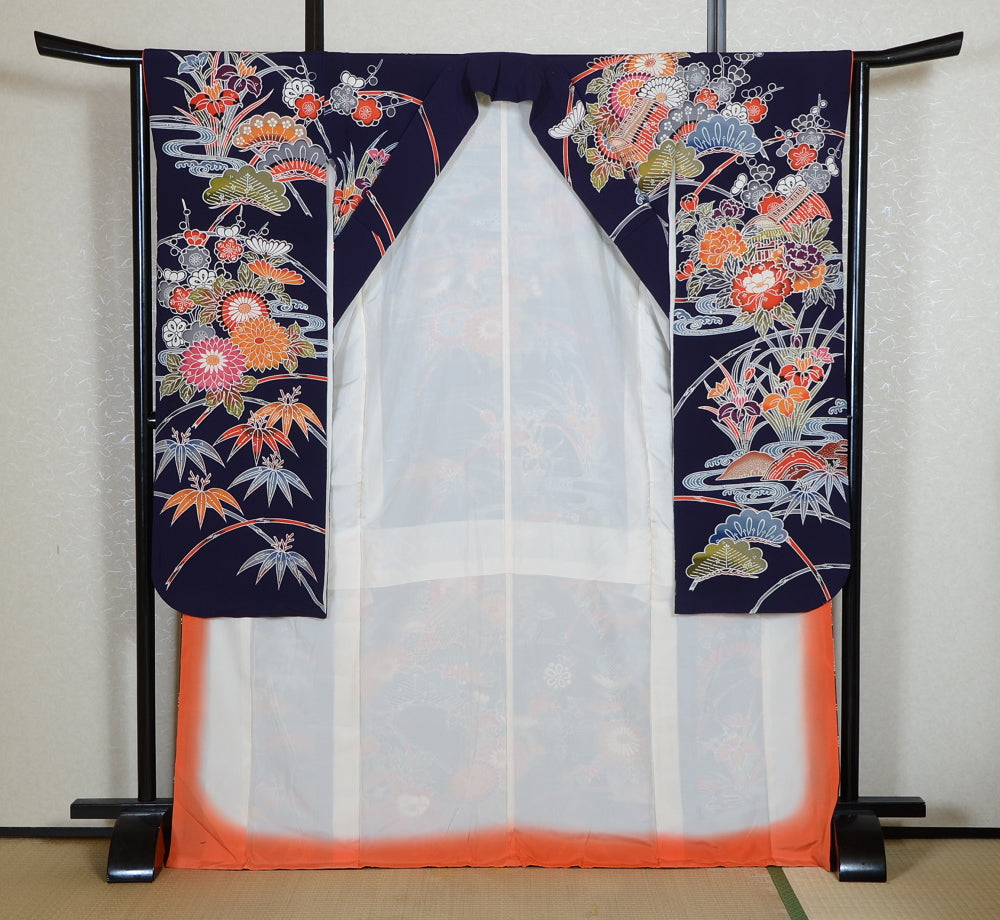 Long-sleeved kimono 6 items set / Furisode / FK#2-256