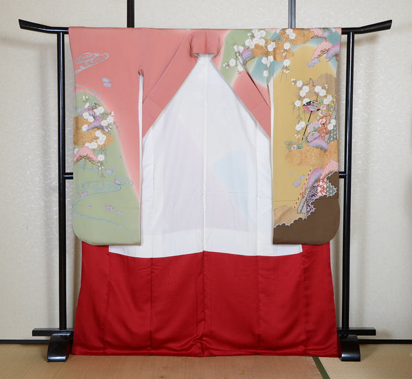 Long-sleeved kimono 6 items set / Furisode / FK#2-335