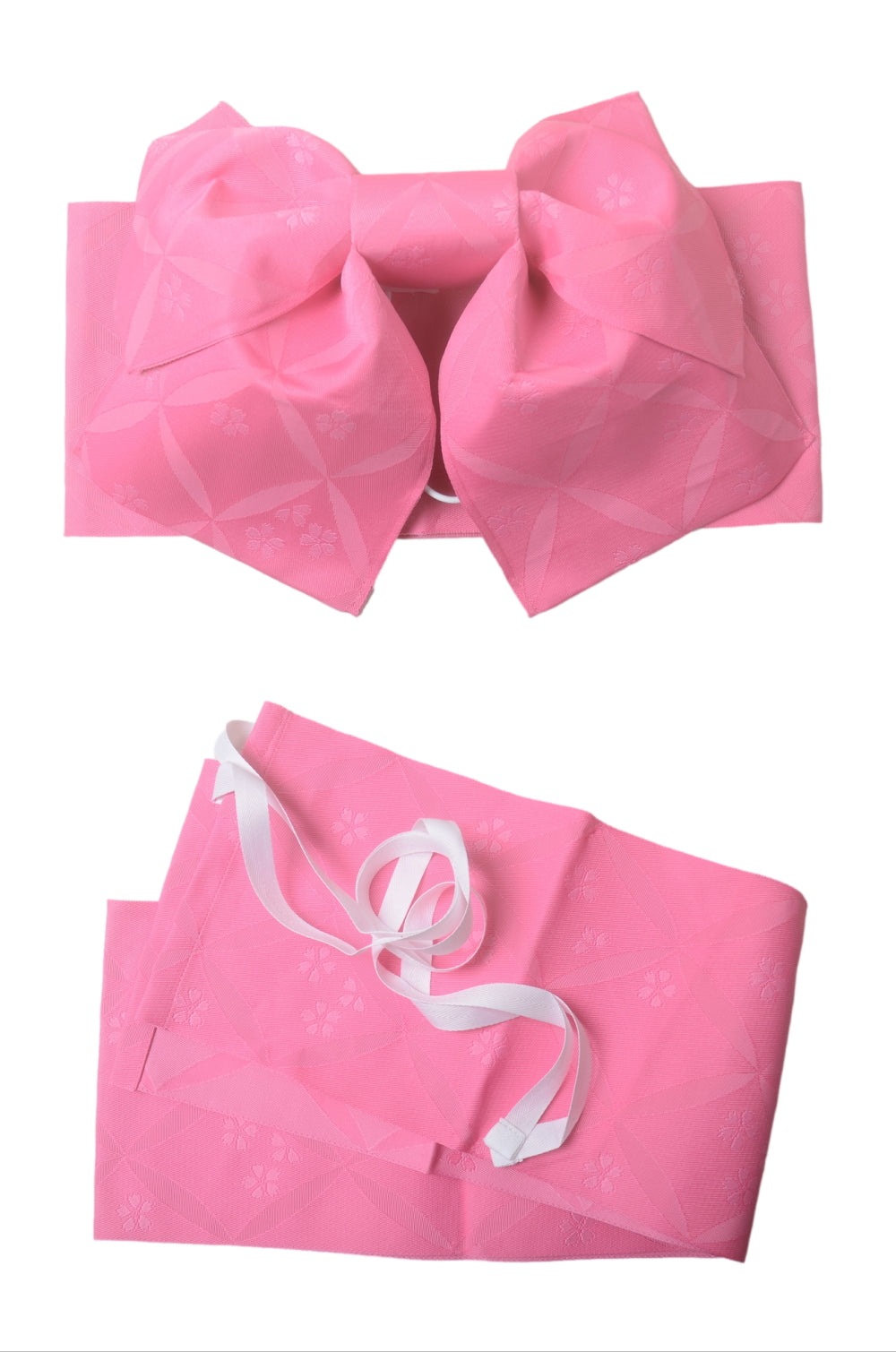 Obi belt and geta sandals set : Pre-tied / Pink #12