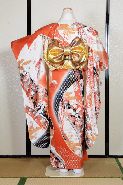 Long-sleeved kimono 6 items set / Furisode / FK#2-289