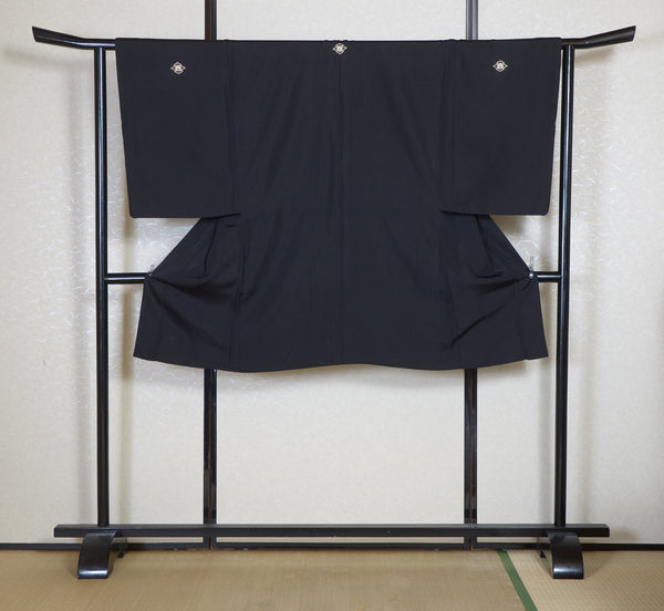 Men Jacket / M-Ha #1-716(Formal Black Montsuki Haori with Fierce Tiger Motif)
