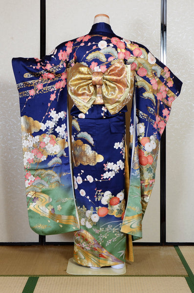 Long-sleeved kimono 6 items set / Furisode / FK#2-352