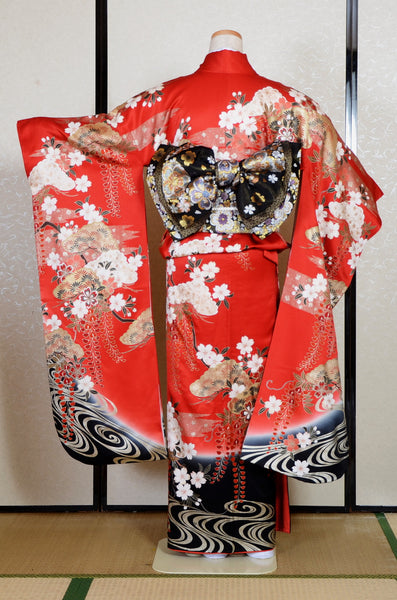 Long-sleeved kimono 6 items set / Furisode / FK#2-257