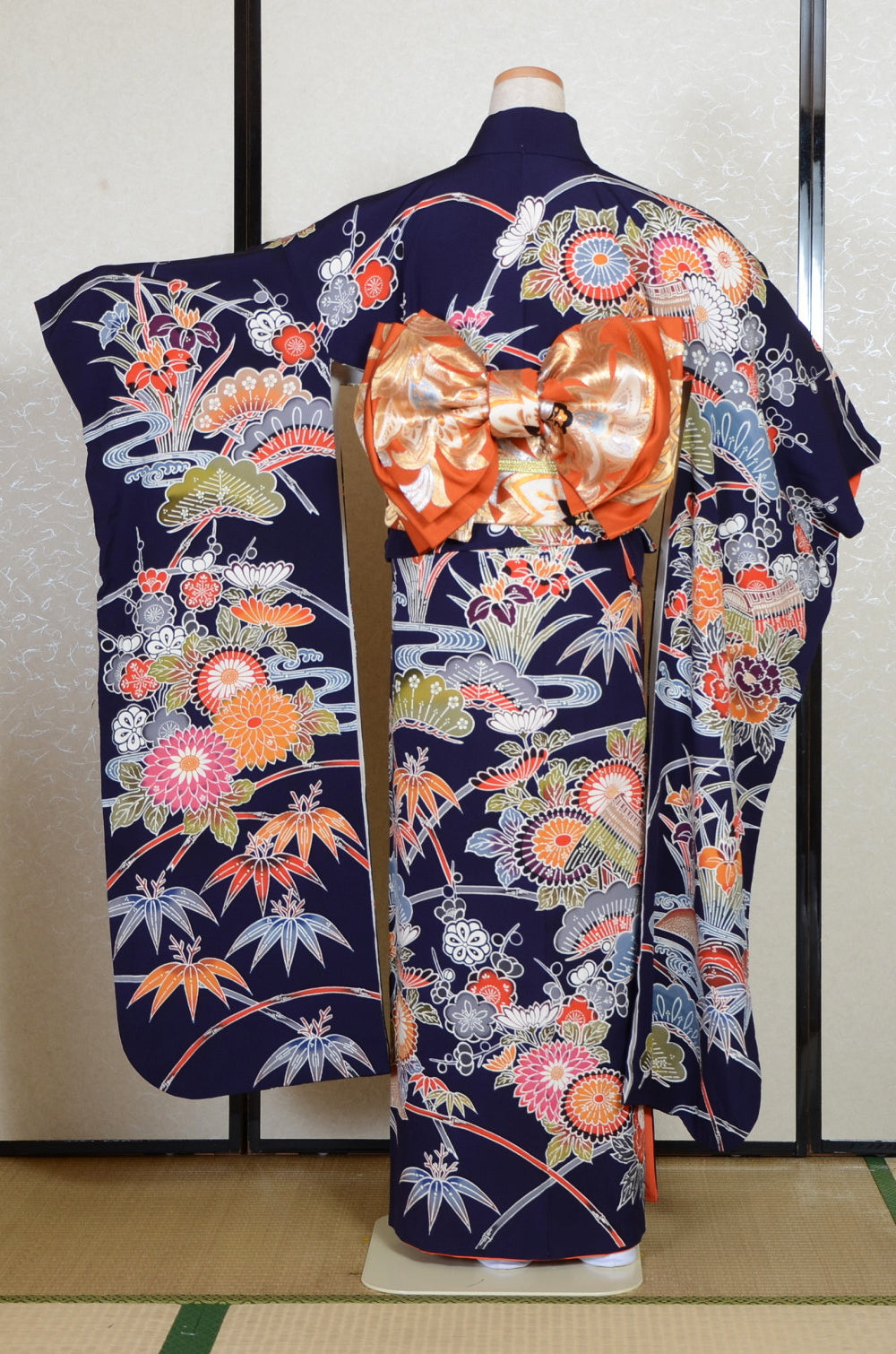 Long-sleeved kimono 6 items set / Furisode / FK#2-256